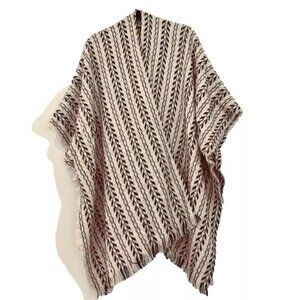 Anthropologie DO EVERYTHING IN LOVE Iris Chevron Poncho NEW